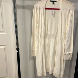 White House black market cuff detail midi coverup/ cardigan